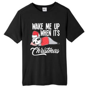 Funny Sloth Lover Wake Me Up When ItS Christmas Gift Tall Fusion ChromaSoft Performance T-Shirt