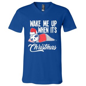 Funny Sloth Lover Wake Me Up When ItS Christmas Gift V-Neck T-Shirt