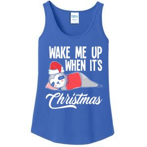 Funny Sloth Lover Wake Me Up When ItS Christmas Gift Ladies Essential Tank