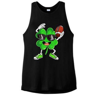 Football Shamrock Lucky Clover Irish St Patrick's Day Ladies PosiCharge Tri-Blend Wicking Tank