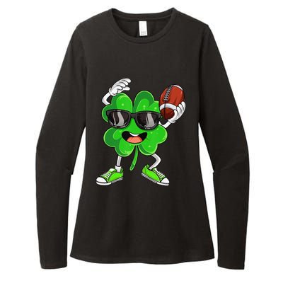 Football Shamrock Lucky Clover Irish St Patrick's Day Womens CVC Long Sleeve Shirt