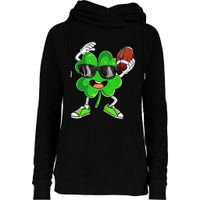 Football Shamrock Lucky Clover Irish St Patrick's Day Womens Funnel Neck Pullover Hood