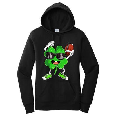 Football Shamrock Lucky Clover Irish St Patrick's Day Women's Pullover Hoodie