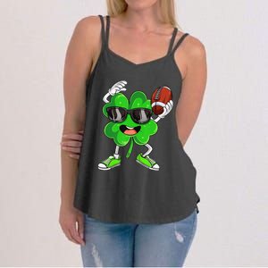 Football Shamrock Lucky Clover Irish St Patrick's Day Women's Strappy Tank