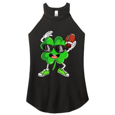 Football Shamrock Lucky Clover Irish St Patrick's Day Women's Perfect Tri Rocker Tank