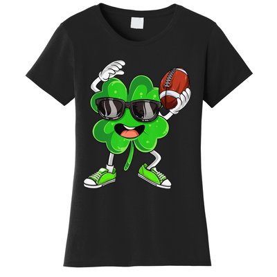 Football Shamrock Lucky Clover Irish St Patrick's Day Women's T-Shirt