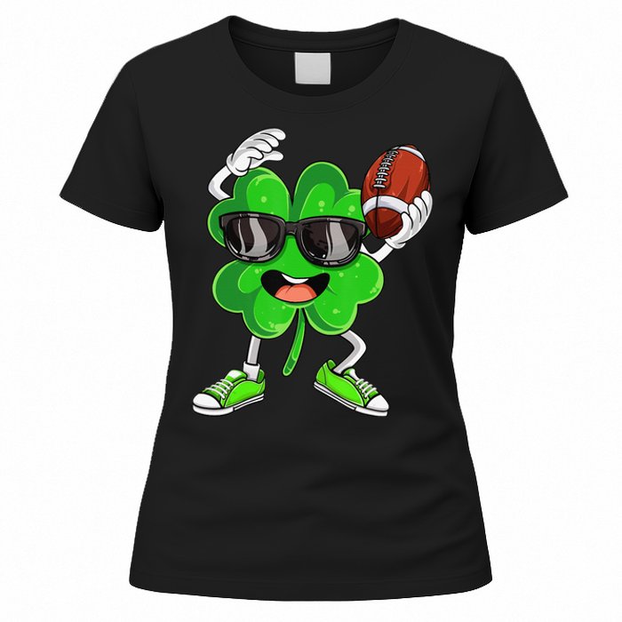 Football Shamrock Lucky Clover Irish St Patrick's Day Women's T-Shirt