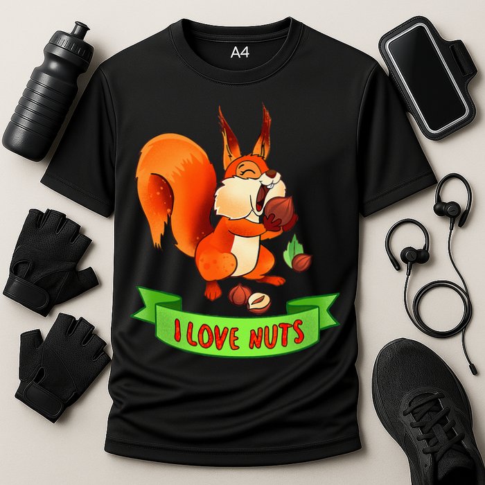 Funny Squirrel Lover Quote I Love Nuts Squirrel Pet Owner Cooling Performance Crew T-Shirt
