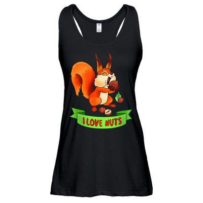 Funny Squirrel Lover Quote I Love Nuts Squirrel Pet Owner Ladies Essential Flowy Tank