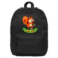 Funny Squirrel Lover Quote I Love Nuts Squirrel Pet Owner 16 in Basic Backpack