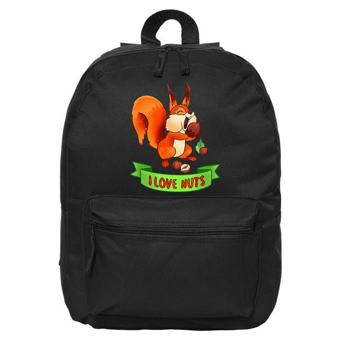 Funny Squirrel Lover Quote I Love Nuts Squirrel Pet Owner 16 in Basic Backpack
