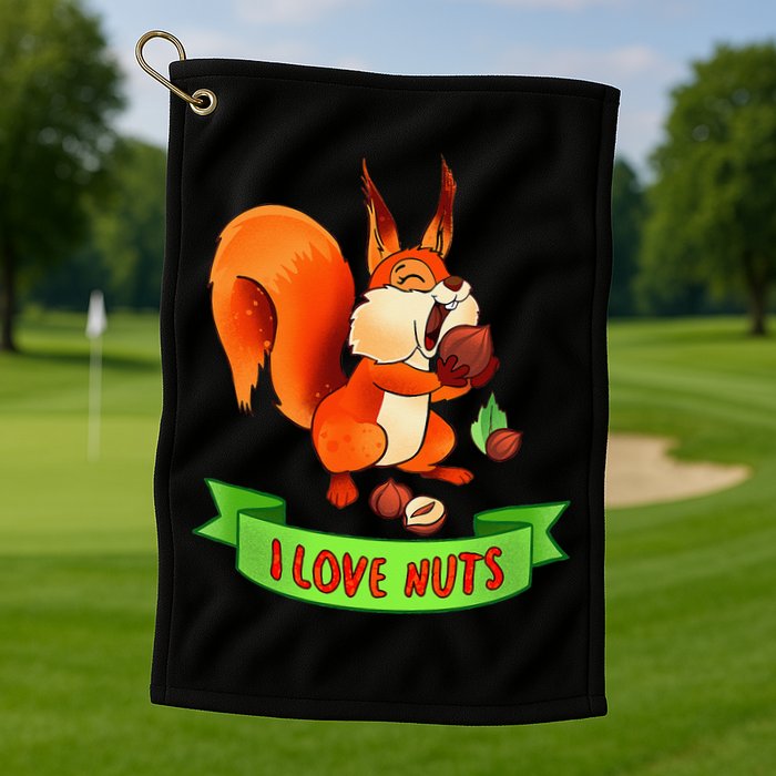 Funny Squirrel Lover Quote I Love Nuts Squirrel Pet Owner Golf Towel