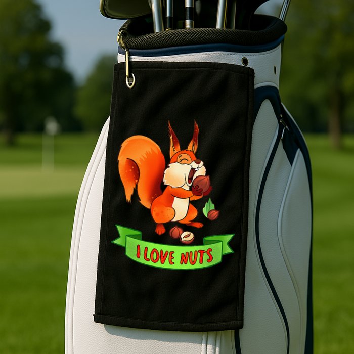 Funny Squirrel Lover Quote I Love Nuts Squirrel Pet Owner Golf Towel