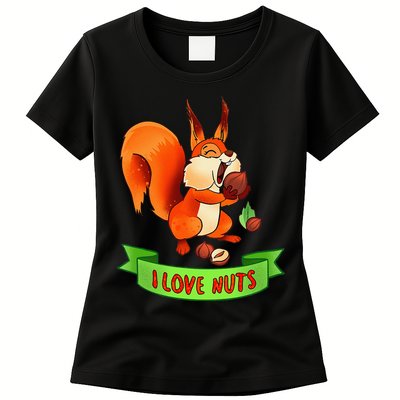 Funny Squirrel Lover Quote I Love Nuts Squirrel Pet Owner Womens T-Shirt