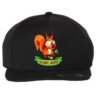 Funny Squirrel Lover Quote I Love Nuts Squirrel Pet Owner Wool Snapback Cap