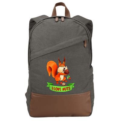 Funny Squirrel Lover Quote I Love Nuts Squirrel Pet Owner Cotton Canvas Backpack