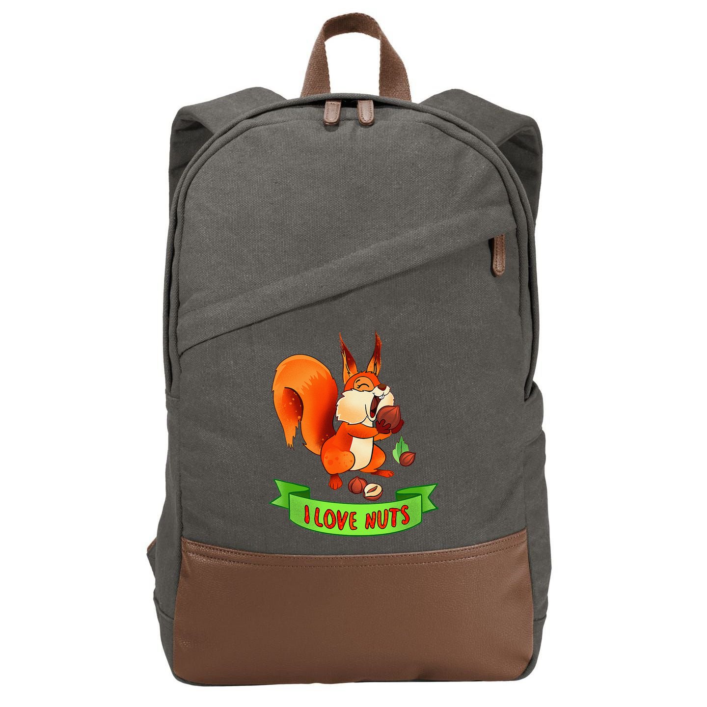 Funny Squirrel Lover Quote I Love Nuts Squirrel Pet Owner Cotton Canvas Backpack