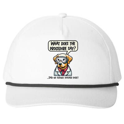 Funny Sarcastic “Lab Dog” Science Teacher Premium Snapback Five-Panel Rope Hat