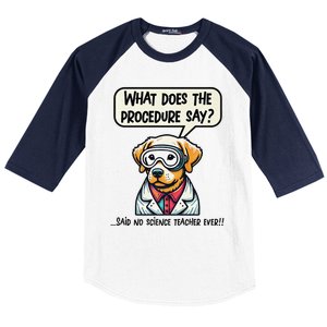 Funny Sarcastic “Lab Dog” Science Teacher Premium Baseball Sleeve Shirt