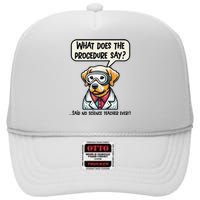 Funny Sarcastic “Lab Dog” Science Teacher Premium High Crown Mesh Back Trucker Hat