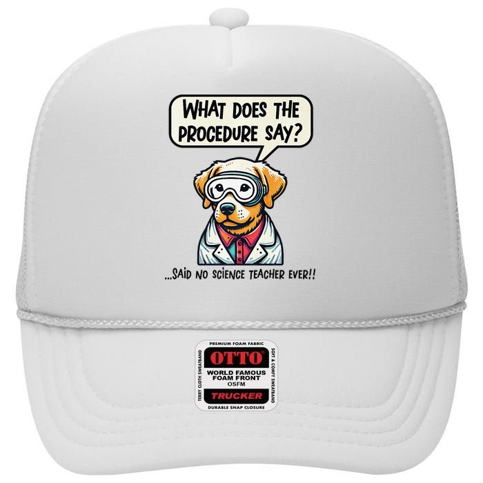 Funny Sarcastic “Lab Dog” Science Teacher Premium High Crown Mesh Back Trucker Hat