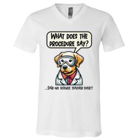 Funny Sarcastic “Lab Dog” Science Teacher Premium V-Neck T-Shirt