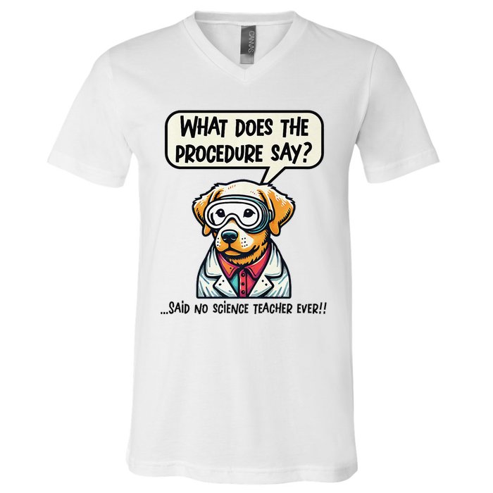 Funny Sarcastic “Lab Dog” Science Teacher Premium V-Neck T-Shirt