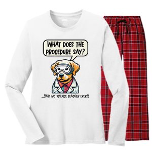 Funny Sarcastic “Lab Dog” Science Teacher Premium Women's Long Sleeve Flannel Pajama Set 