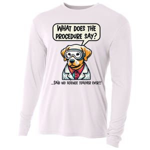 Funny Sarcastic “Lab Dog” Science Teacher Premium Cooling Performance Long Sleeve Crew