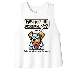 Funny Sarcastic “Lab Dog” Science Teacher Premium Women's Racerback Cropped Tank