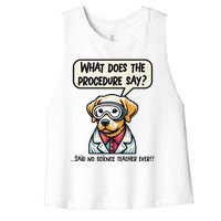 Funny Sarcastic “Lab Dog” Science Teacher Premium Women's Racerback Cropped Tank