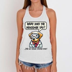 Funny Sarcastic “Lab Dog” Science Teacher Premium Women's Knotted Racerback Tank