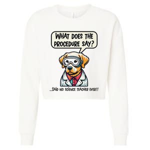 Funny Sarcastic “Lab Dog” Science Teacher Premium Cropped Pullover Crew