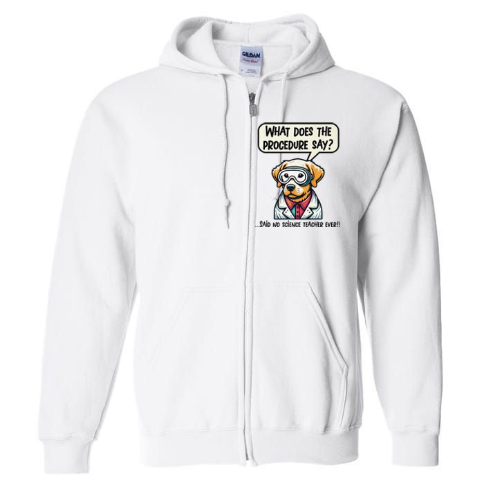 Funny Sarcastic “Lab Dog” Science Teacher Premium Full Zip Hoodie