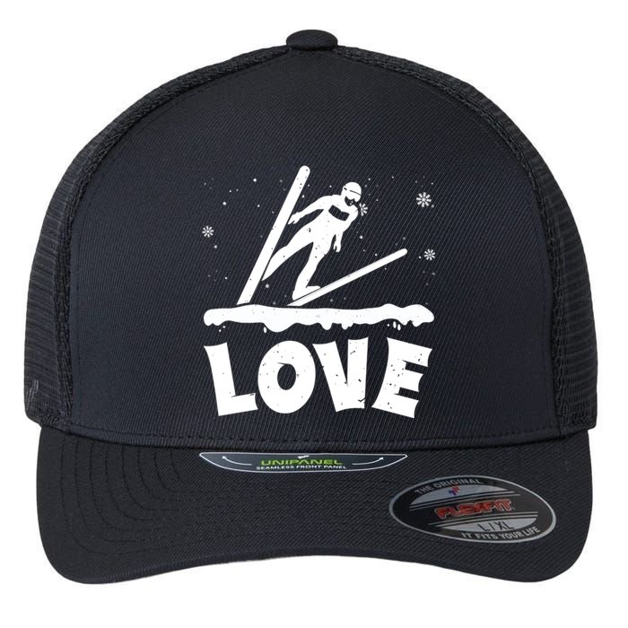 Funny Skiing Lover Gift For Skier Flexfit Unipanel Trucker Cap