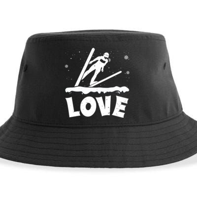 Funny Skiing Lover Gift For Skier Sustainable Bucket Hat