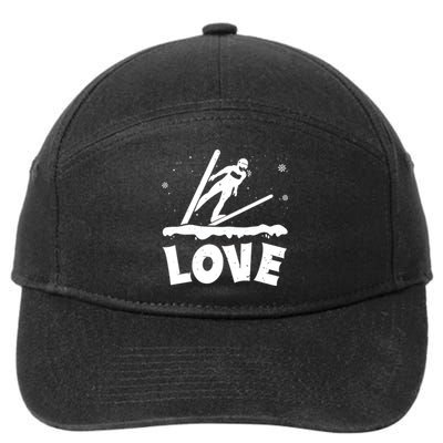 Funny Skiing Lover Gift For Skier 7-Panel Snapback Hat