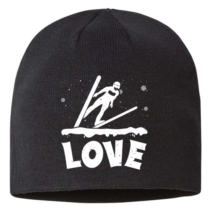 Funny Skiing Lover Gift For Skier Sustainable Beanie