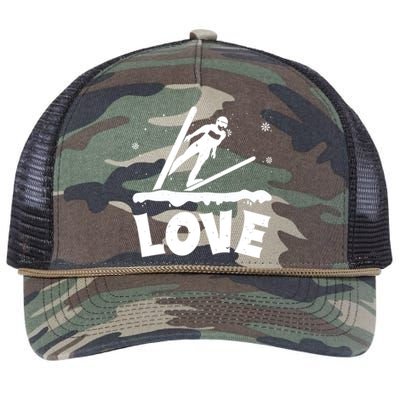 Funny Skiing Lover Gift For Skier Retro Rope Trucker Hat Cap