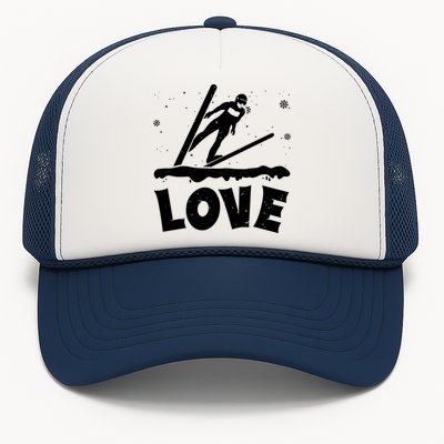 Funny Skiing Lover Gift For Skier Trucker Hat