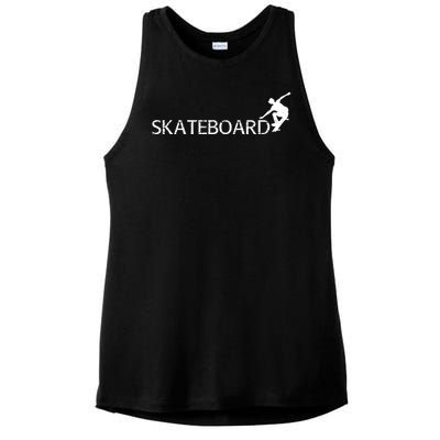 Funny Skateboard Logo Sport Ladies PosiCharge Tri-Blend Wicking Tank