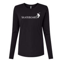 Funny Skateboard Logo Sport Womens Cotton Relaxed Long Sleeve T-Shirt