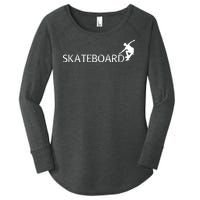 Funny Skateboard Logo Sport Women's Perfect Tri Tunic Long Sleeve Shirt