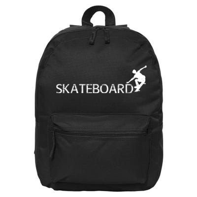 Funny Skateboard Logo Sport 16 in Basic Backpack