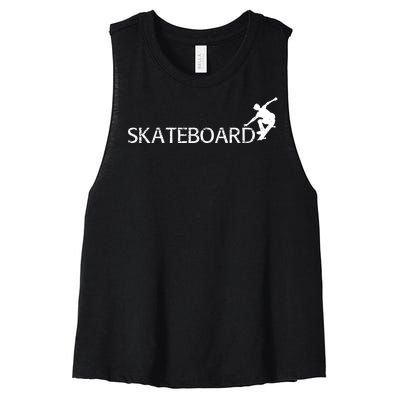 Funny Skateboard Logo Sport Women's Racerback Cropped Tank