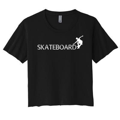 Funny Skateboard Logo Sport Women's Crop Top Tee