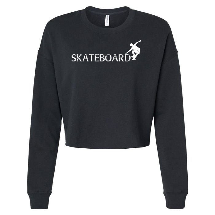 Funny Skateboard Logo Sport Cropped Pullover Crew