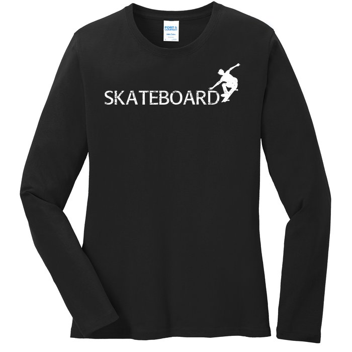 Funny Skateboard Logo Sport Ladies Long Sleeve Shirt