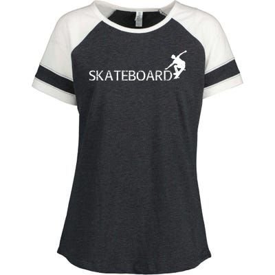 Funny Skateboard Logo Sport Enza Ladies Jersey Colorblock Tee