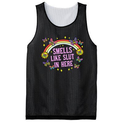 Funny Smells Like Slut In Here Offensive Mesh Reversible Basketball Jersey Tank